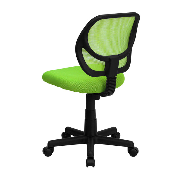 Green |#| Low Back Green Transparent Mesh Back Adjustable Height Swivel Task Office Chair