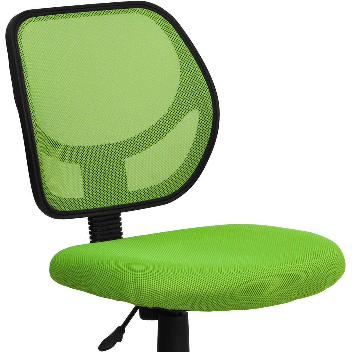 Green |#| Low Back Green Transparent Mesh Back Adjustable Height Swivel Task Office Chair
