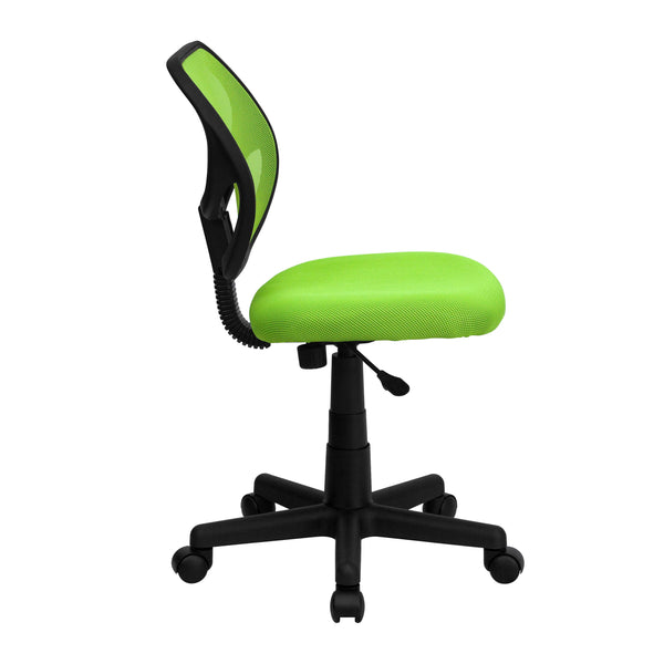 Green |#| Low Back Green Transparent Mesh Back Adjustable Height Swivel Task Office Chair