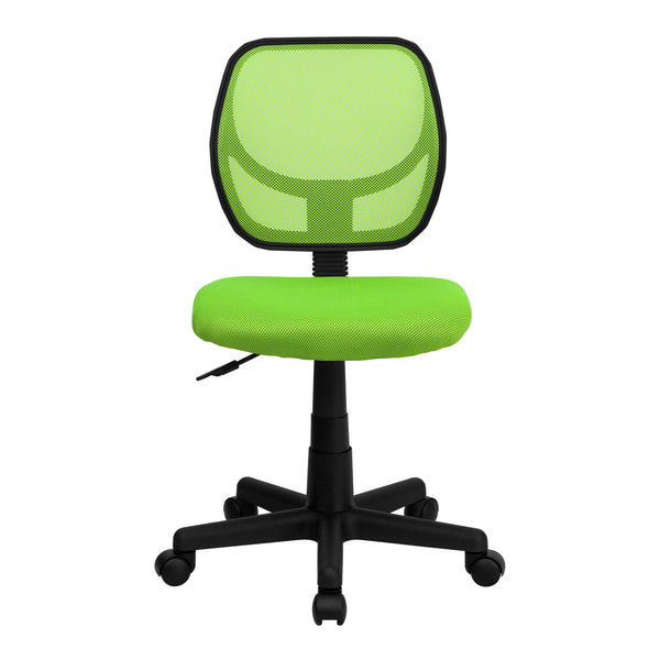Green |#| Low Back Green Transparent Mesh Back Adjustable Height Swivel Task Office Chair