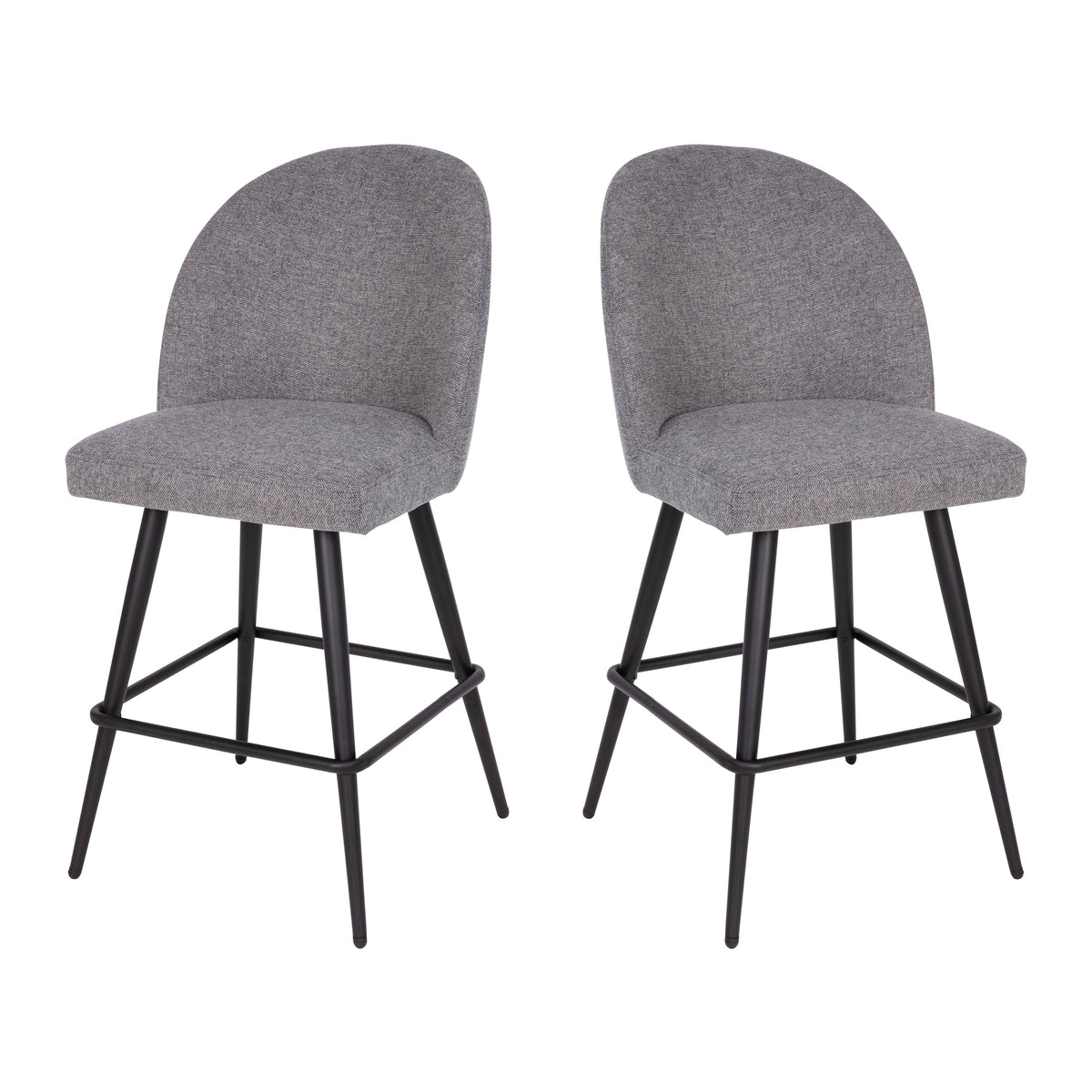 Gray Faux Linen |#| Commercial Grade 26inch Armless Stools with Contoured Backs in Gray Faux Linen