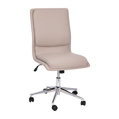 Madigan Mid-Back Armless Swivel Task Office Chair with Upholstery and Adjustable Metal Base