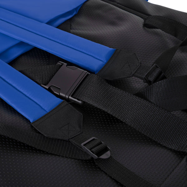 Blue |#| Foldable Reclining Stadium Chair with Backpack Straps and Heated Seat - Blue