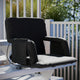 Black |#| Foldable Reclining Stadium Chair with Backpack Straps and Heated Seat - Black