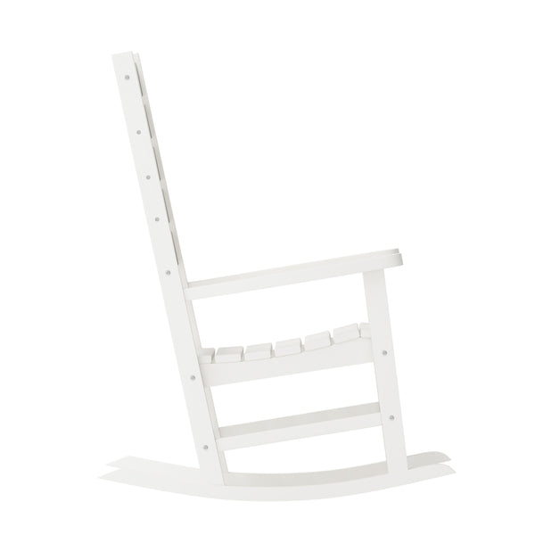White |#| Classic Commercial Grade Outdoor All-Weather HDPE Rocking Chair in White