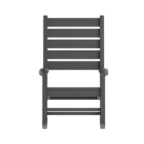 Gray |#| Classic Commercial Grade Outdoor All-Weather HDPE Rocking Chair in Gray