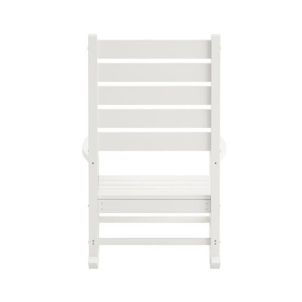 White |#| Classic Commercial Grade Outdoor All-Weather HDPE Rocking Chair in White