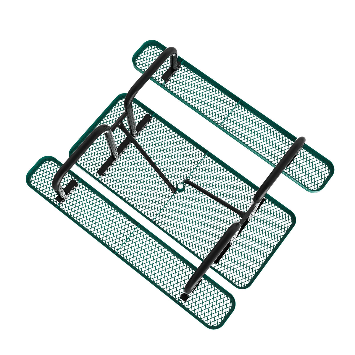 Green,6' |#| Commercial Grade 6' Rectangular Expanded Mesh Metal Outdoor Picnic Table - Green