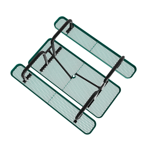 Green,6' |#| Commercial Grade 6' Rectangular Expanded Mesh Metal Outdoor Picnic Table - Green