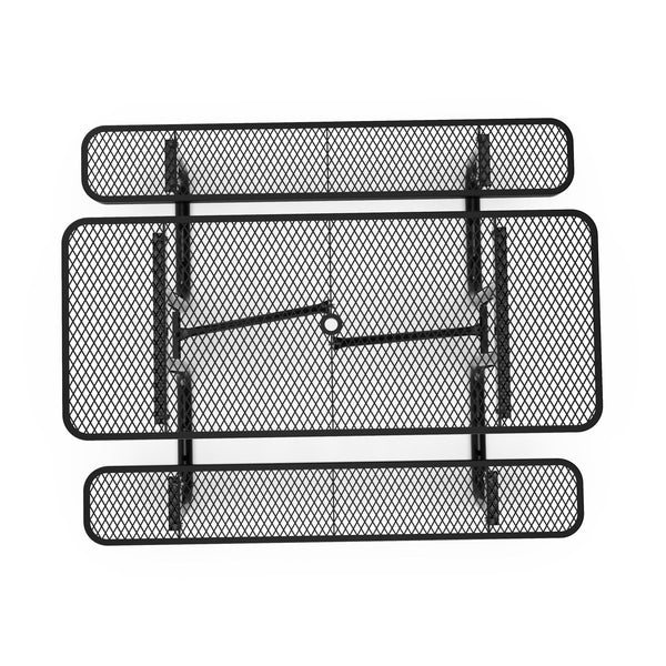 Black,6' |#| Commercial Grade 6' Rectangular Expanded Mesh Metal Outdoor Picnic Table - Black