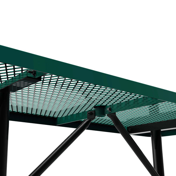Green,6' |#| Commercial Grade 6' Rectangular Expanded Mesh Metal Outdoor Picnic Table - Green