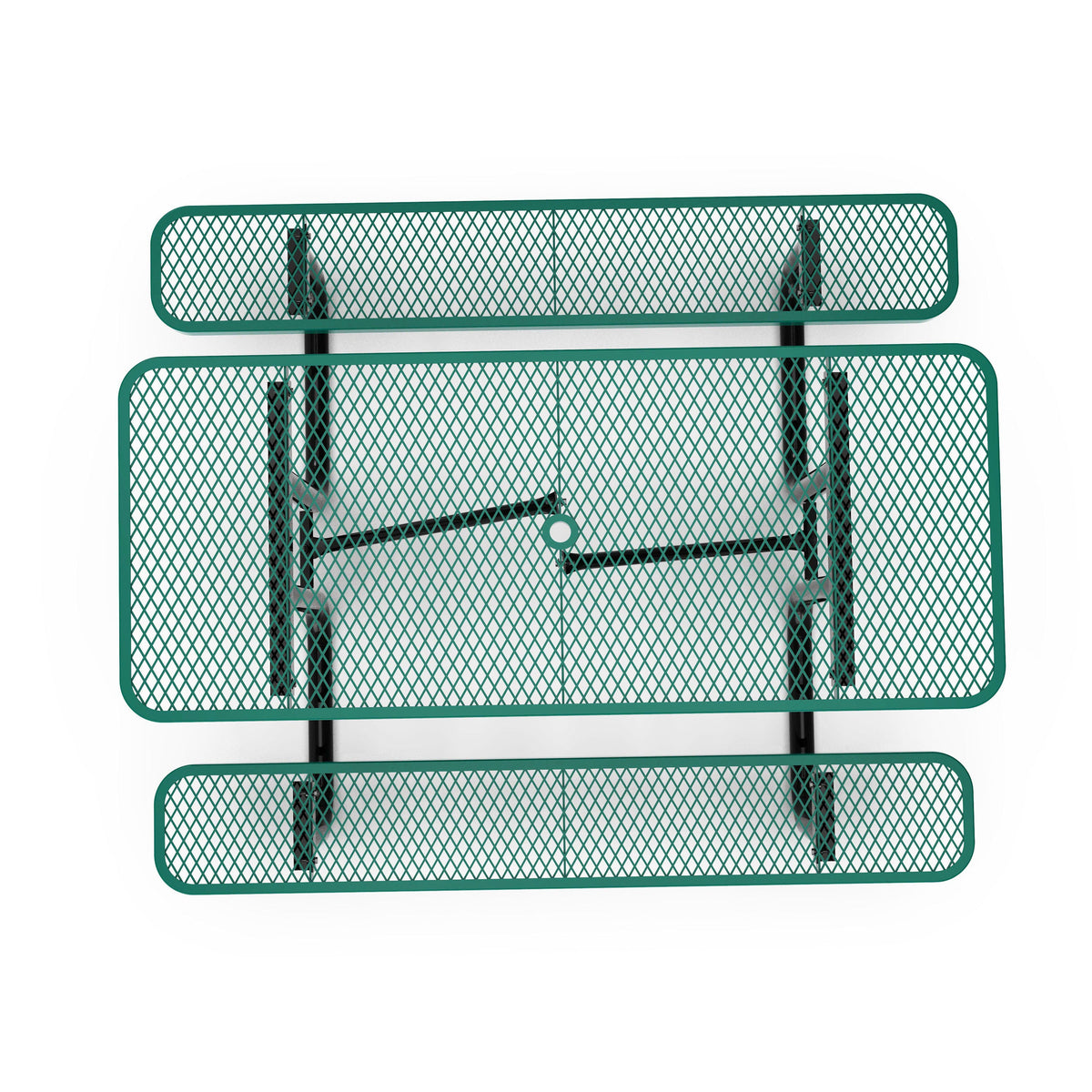 Green,6' |#| Commercial Grade 6' Rectangular Expanded Mesh Metal Outdoor Picnic Table - Green