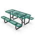 Mantilla Outdoor Picnic Table with Commercial Heavy Gauge Expanded Metal Mesh Top and Seats and Steel Frame and Ground Anchors