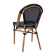 Black/Natural Frame |#| All-Weather Commercial Paris Chair with Natural Aluminum Frame-Black