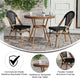 Black Textilene/Natural Frame |#| Indoor/Outdoor Commercial French Bistro Set with Table and Two Chairs in Black
