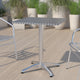 Aluminum |#| 23.5inch Square Aluminum Smooth Top Indoor-Outdoor Table with Base