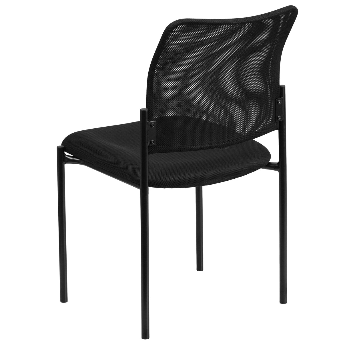 Comfort Black Mesh Stackable Steel Side Chair - Reception Seating - Guest Chair