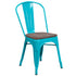 Metal Stackable Chair with Wood Seat