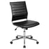 Mid-Back Armless LeatherSoft Contemporary Ribbed Executive Swivel Office Chair