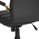 Black LeatherSoft/Gold Frame |#| Mid-Back Black LeatherSoft Executive Swivel Office Chair with Gold Frame/Arms