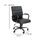 Black LeatherSoft/Black Frame |#| Mid-Back Black LeatherSoft Executive Swivel Office Chair with Black Frame/Arms