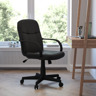 Mid-Back Glove Vinyl Executive Swivel Office Chair with Arms - View 2