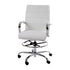 Mid-Back LeatherSoft Drafting Chair with Adjustable Foot Ring and Chrome Base