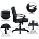 Mid-Back Black LeatherSoft Ripple &Accent Stitch Upholstered Swivel Office Chair