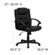 Mid-Back Black LeatherSoft Ripple &Accent Stitch Upholstered Swivel Office Chair