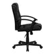 Mid-Back Black LeatherSoft Ripple &Accent Stitch Upholstered Swivel Office Chair