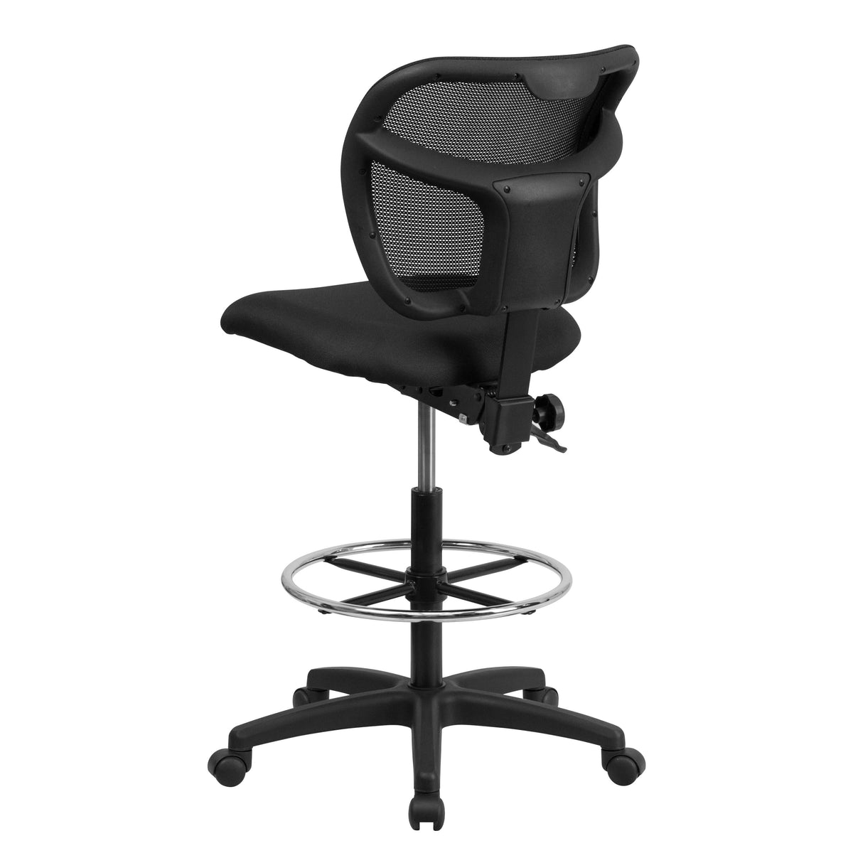 Black |#| Mid-Back Black Mesh Drafting Chair with Back Height Adjustment
