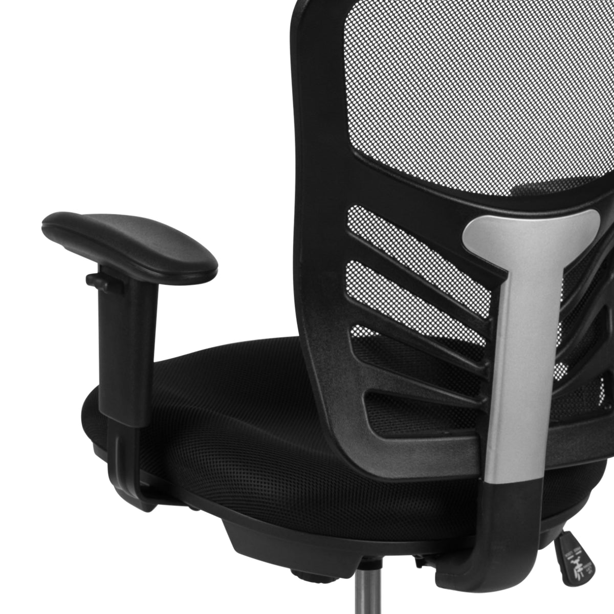 Black Mesh/Black Frame |#| Mid-Back Black Mesh Ergonomic Drafting Chair/Black Frame - Adjustable Foot Ring