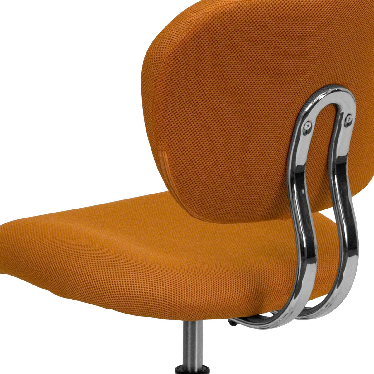 Orange |#| Mid-Back Orange Mesh Padded Swivel Task Office Chair with Chrome Base