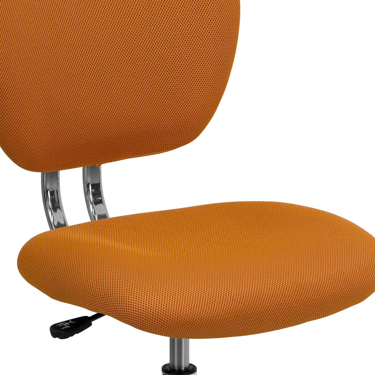 Orange |#| Mid-Back Orange Mesh Padded Swivel Task Office Chair with Chrome Base