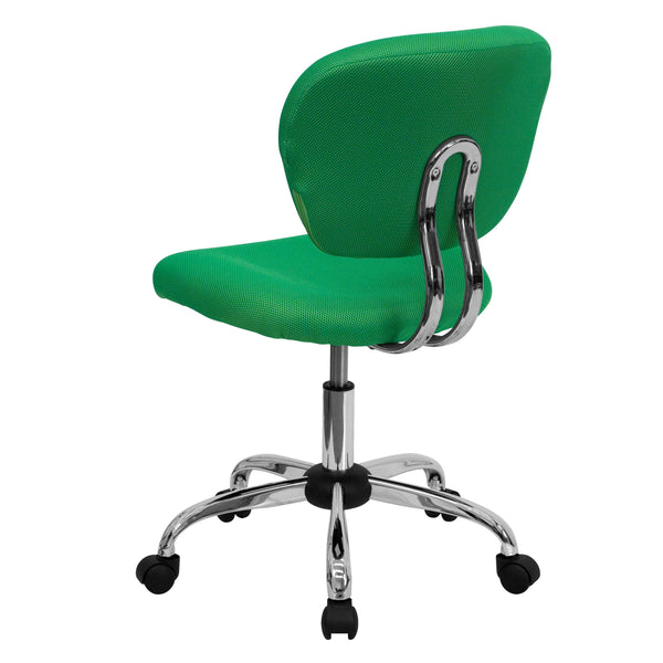 Bright Green |#| Mid-Back Bright Green Mesh Padded Swivel Task Office Chair with Chrome Base