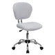 White |#| Mid-Back White Mesh Padded Swivel Task Office Chair with Chrome Base