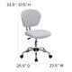 White |#| Mid-Back White Mesh Padded Swivel Task Office Chair with Chrome Base