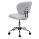 White |#| Mid-Back White Mesh Padded Swivel Task Office Chair with Chrome Base