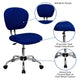 Blue |#| Mid-Back Blue Mesh Padded Swivel Task Office Chair with Chrome Base