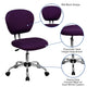 Purple |#| Mid-Back Purple Mesh Padded Swivel Task Office Chair with Chrome Base