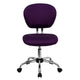 Purple |#| Mid-Back Purple Mesh Padded Swivel Task Office Chair with Chrome Base