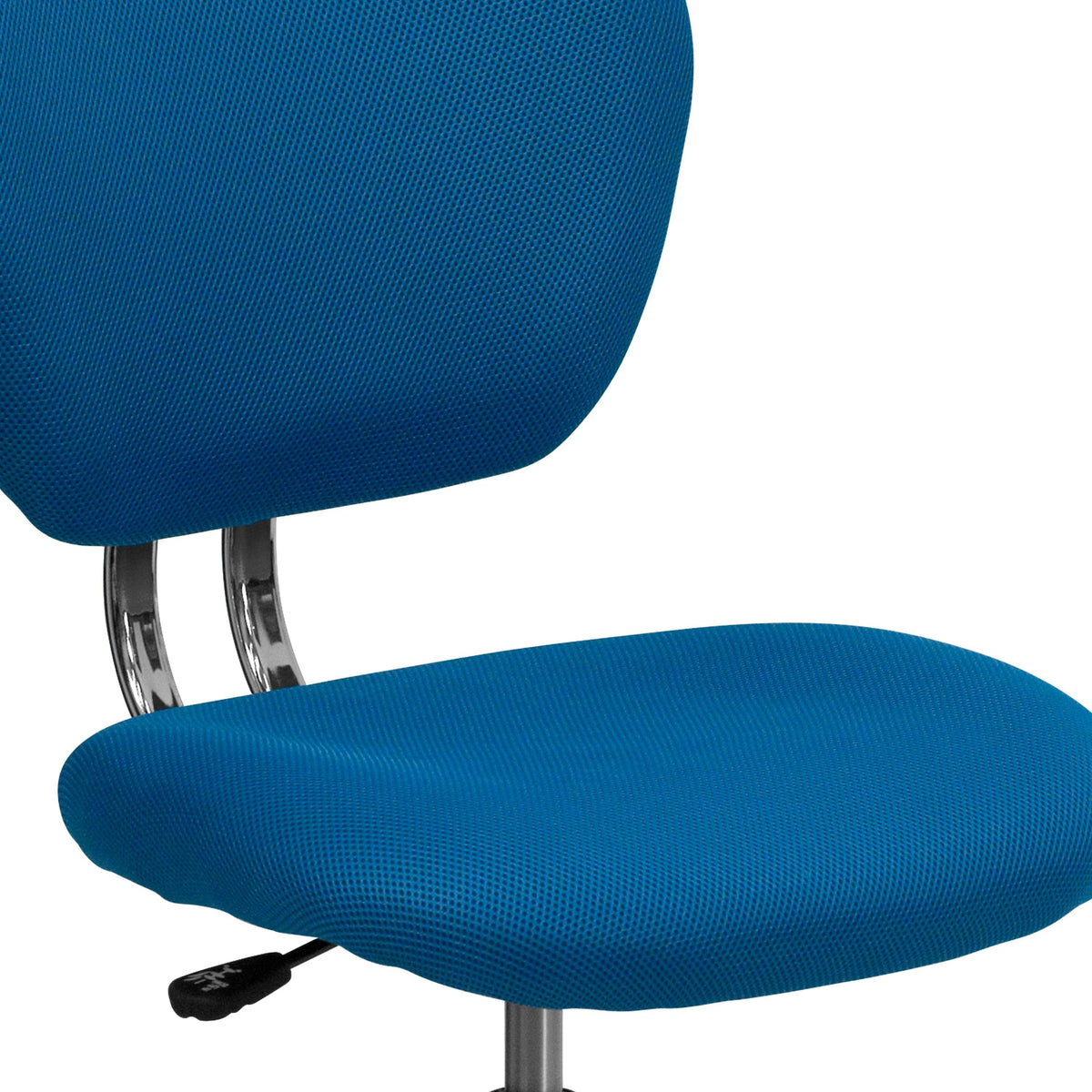 Turquoise |#| Mid-Back Turquoise Mesh Padded Swivel Task Office Chair with Chrome Base