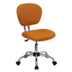 Orange |#| Mid-Back Orange Mesh Padded Swivel Task Office Chair with Chrome Base