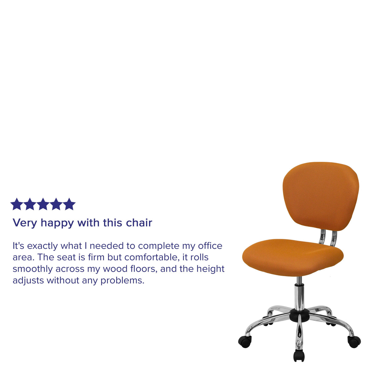 Orange |#| Mid-Back Orange Mesh Padded Swivel Task Office Chair with Chrome Base