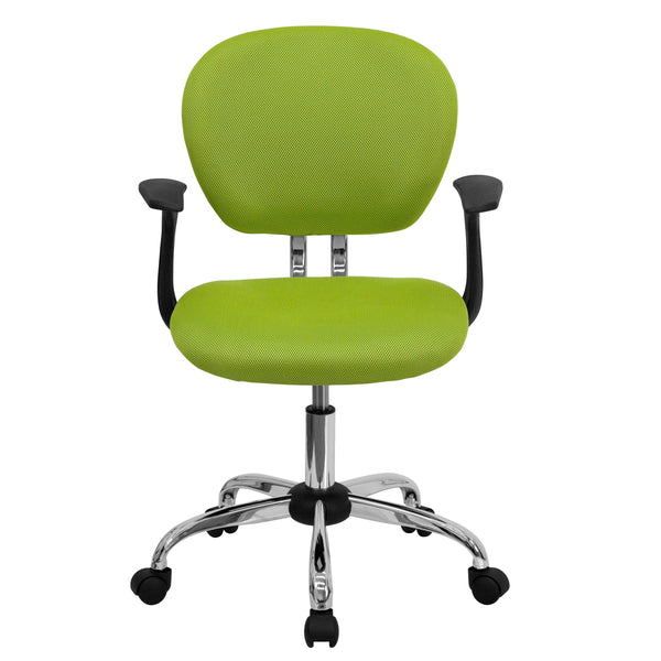 Turquoise |#| Mid-Back Turquoise Mesh Padded Swivel Task Office Chair with Chrome Base & Arms