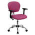 Mid-Back Mesh Padded Swivel Task Office Chair with Chrome Base and Arms