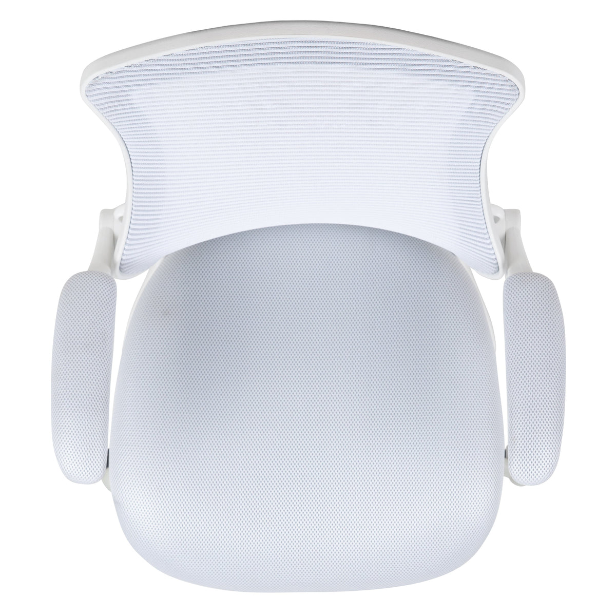 White Mesh/White Frame |#| Mid-Back White Mesh Ergonomic Task Office Chair, White Frame - Flip-Up Arms