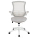 Light Gray Mesh/White Frame |#| Mid-Back Light Gray Mesh Ergonomic Task Office Chair, White Frame - Flip-Up Arms