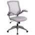 Mid-Back Mesh Swivel Ergonomic Task Office Chair with Gray Frame and Flip-Up Arms