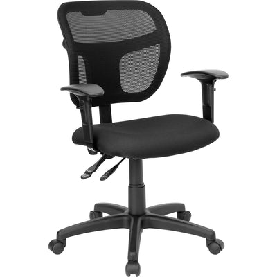 Mid-Back Mesh Swivel Task Office Chair with Back Height Adjustment and Adjustable Arms - View 1